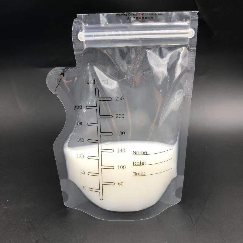 30Pcs/Bag 200ML Breast Milk Storage Containers Freezer Bags Mother Maternal Baby Food Store BPA Free Safe Feed Preserve -leakproof Pre-Sterilised Baby Breast Milk Storage Bags Freezable Portable Bags