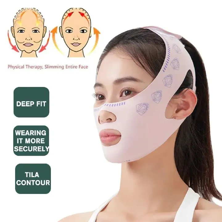Chin Cheek Slimming Bandage V Shaper Lifting Mask Face Lifting Anti Wrinkle Strap Band Sleeping Mask Beauty Health-V-Shape Firming Face-lift Slimming Mask Removal Masseter Fat Burning Anti-aging -