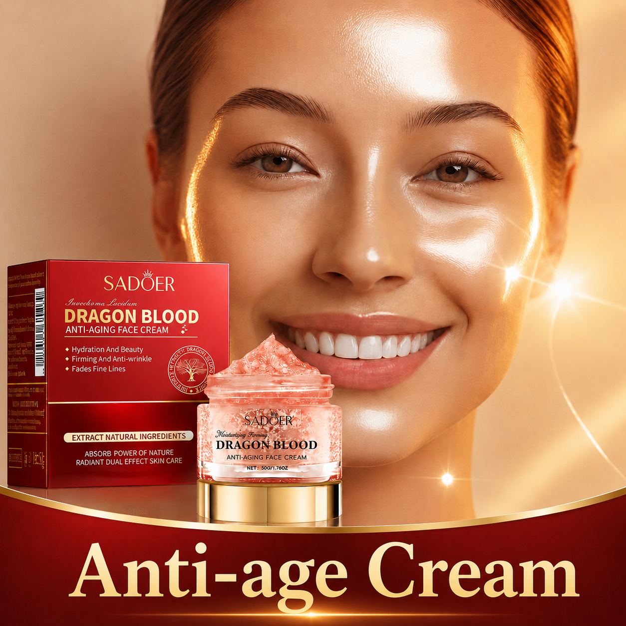 Dragon Blood Anti-Aging Luxury Moisturizing Face Cream Dragon Blood Face Cream Nourishing Skin Lightening Moisturizing Water Cream Skincare Blood-activating,, Long-lasting Hydration, Nourishes-