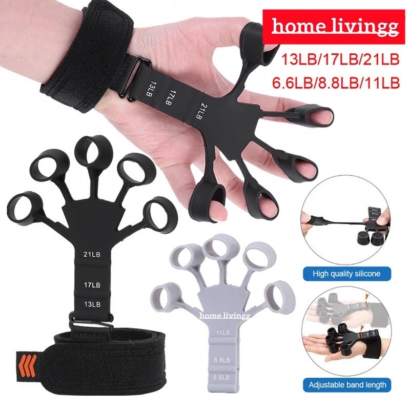 Grip Trainer Fingers Wrist Strengthener Grip Strength Trainer -Finger Training Exercise Stretcher Adjustable Strengthener Resistance Band Adjustable Silicone Forearm Wrist Trainer for Fitness Workouts