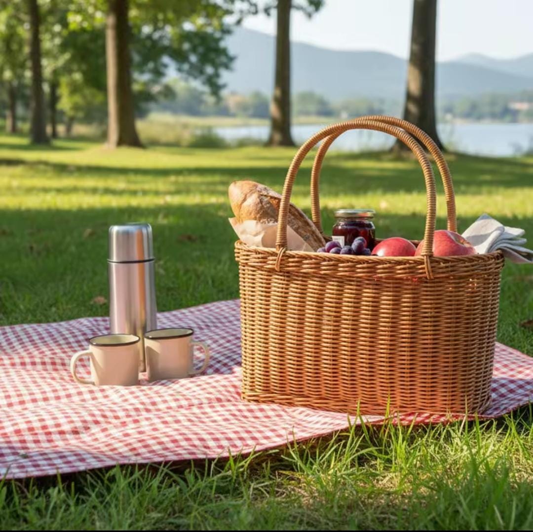 1pc Multifunctional Rattan Storage Basket