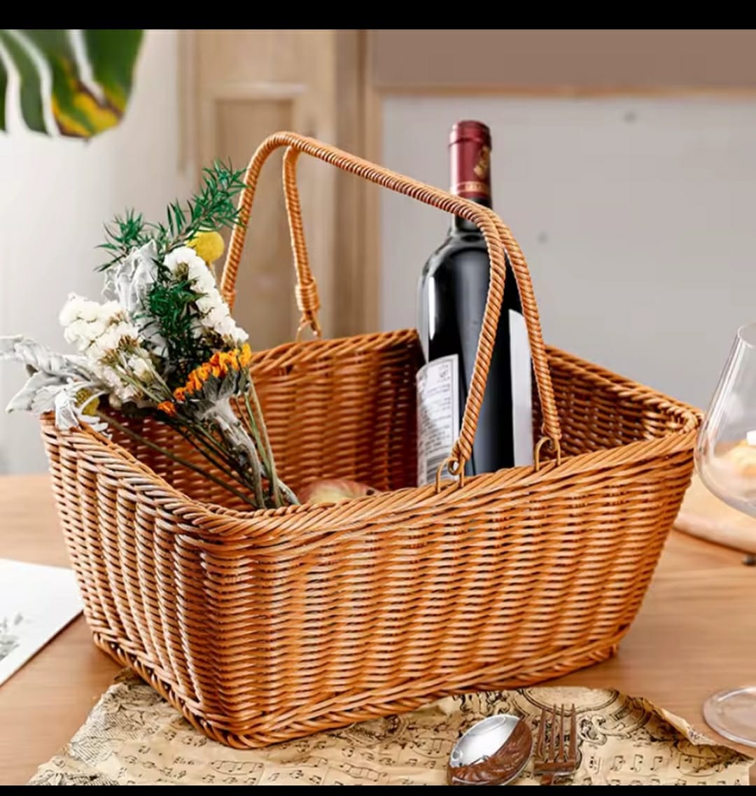1pc Picnic Outdoor / Shopping Basket