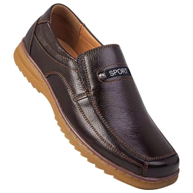 FEELING [New·Hot Sale] Size 40-45 Hot Sale First Layer Cowhide Calf Leather Men's Loafer Men's Business Cas Leather Shoes