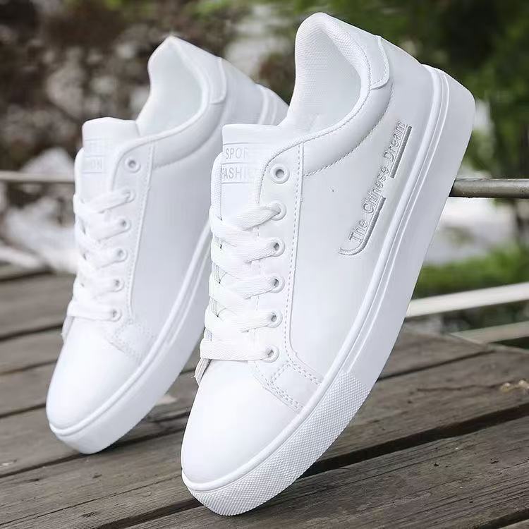 FEELING [Newest·Hot Sale] Fashion Men's White Sneakers Leather Durable Breathable Sports Shoes Flat Shoes Waterproof Men's