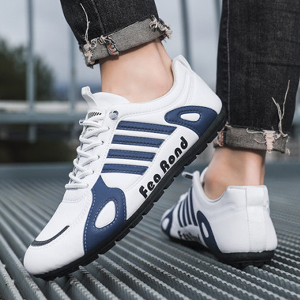 Thor Large size 41-46 Men's casual PU artificial leather running shoes sneakers single shoes students athletic sports white shoes
