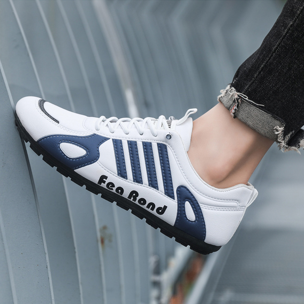 Thor Large size 41-46 Men's casual PU artificial leather running shoes sneakers single shoes students athletic sports white shoes