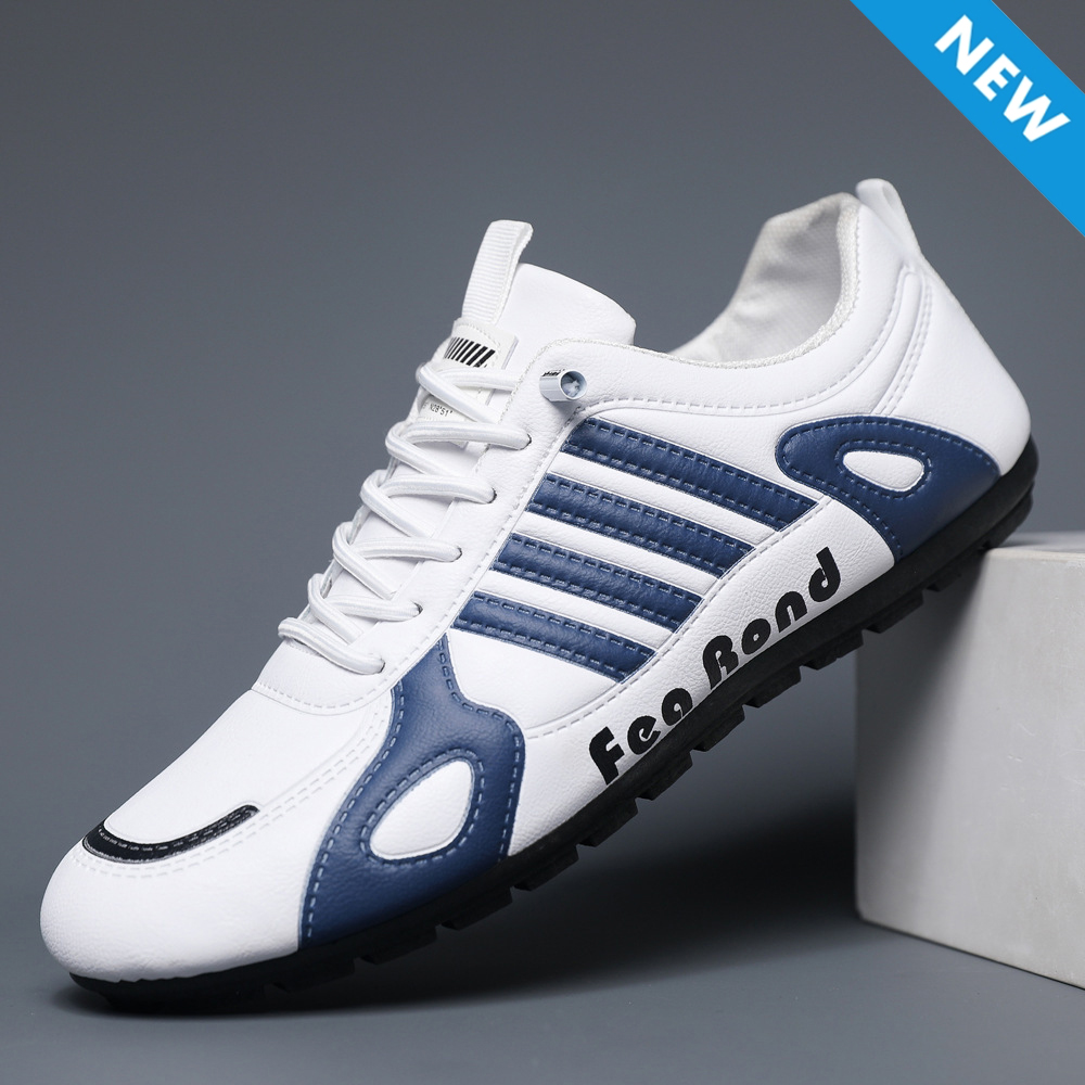 Thor Large size 41-46 Men's casual PU artificial leather running shoes sneakers single shoes students athletic sports white shoes