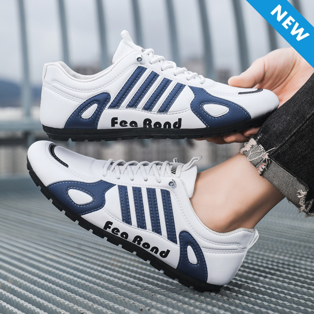 Thor Large size 41-46 Men's casual PU artificial leather running shoes sneakers single shoes students athletic sports white shoes