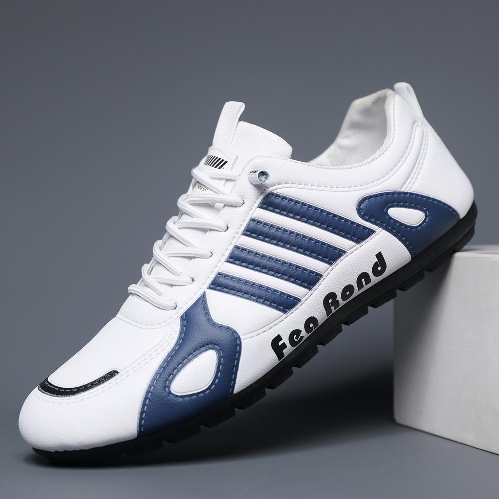 Thor Large size 41-46 Men's casual PU artificial leather running shoes sneakers single shoes students athletic sports white shoes