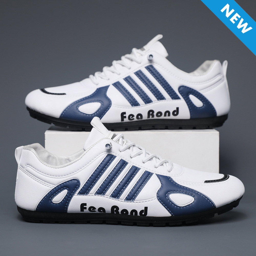 Thor Large size 41-46 Men's casual PU artificial leather running shoes sneakers single shoes students athletic sports white shoes