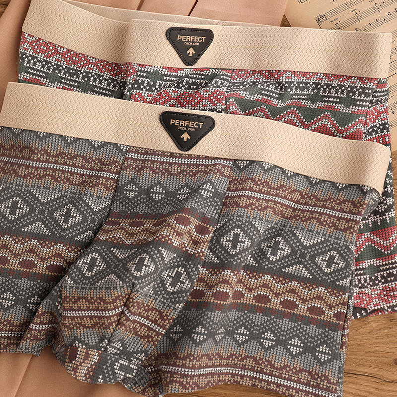 3Pcs size XL-4XL Men's fashion clothes students Clothing underwear high elastic boxer briefs boys mid-waist Gym running sports briefs Dad intimate wear