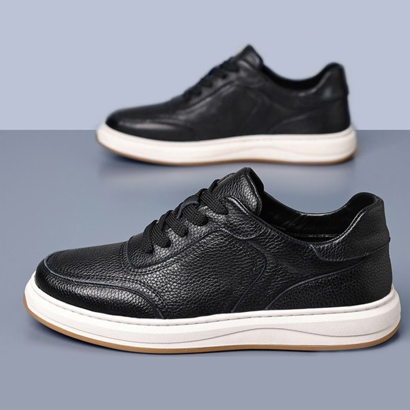 Size 41-44 Men's casual artificial leather shoes boys single shoes Daddy business lace-up shoes students PU Leather driving shoes black work shoes