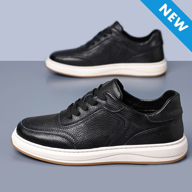 Size 41-44 Men's casual artificial leather shoes boys single shoes Daddy business lace-up shoes students PU Leather driving shoes black work shoes