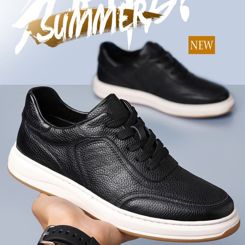 Size 41-44 Men's casual artificial leather shoes boys single shoes Daddy business lace-up shoes students PU Leather driving shoes black work shoes