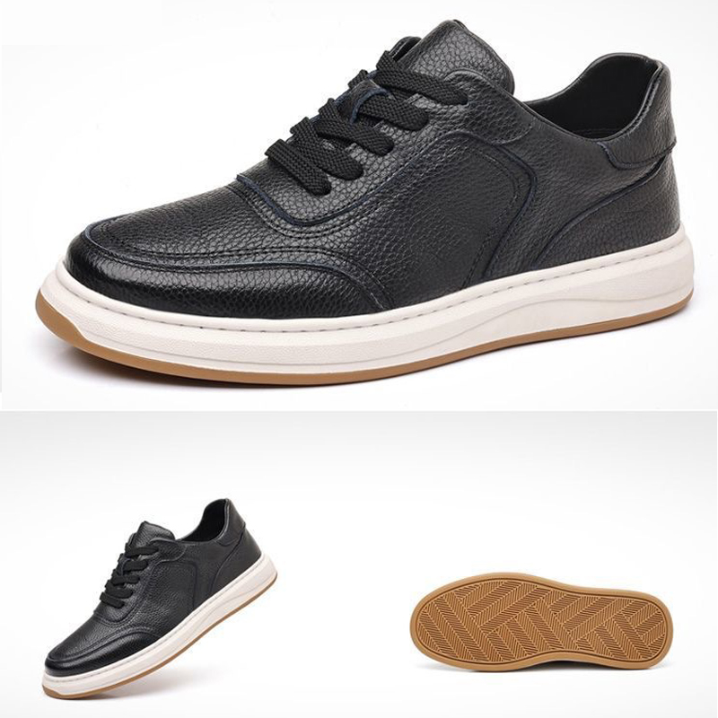 Size 41-44 Men's casual artificial leather shoes boys single shoes Daddy business lace-up shoes students PU Leather driving shoes black work shoes