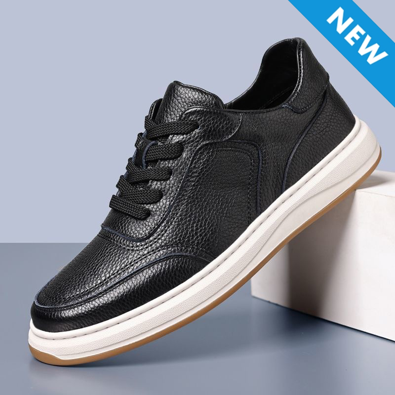 Size 41-44 Men's casual artificial leather shoes boys single shoes Daddy business lace-up shoes students PU Leather driving shoes black work shoes