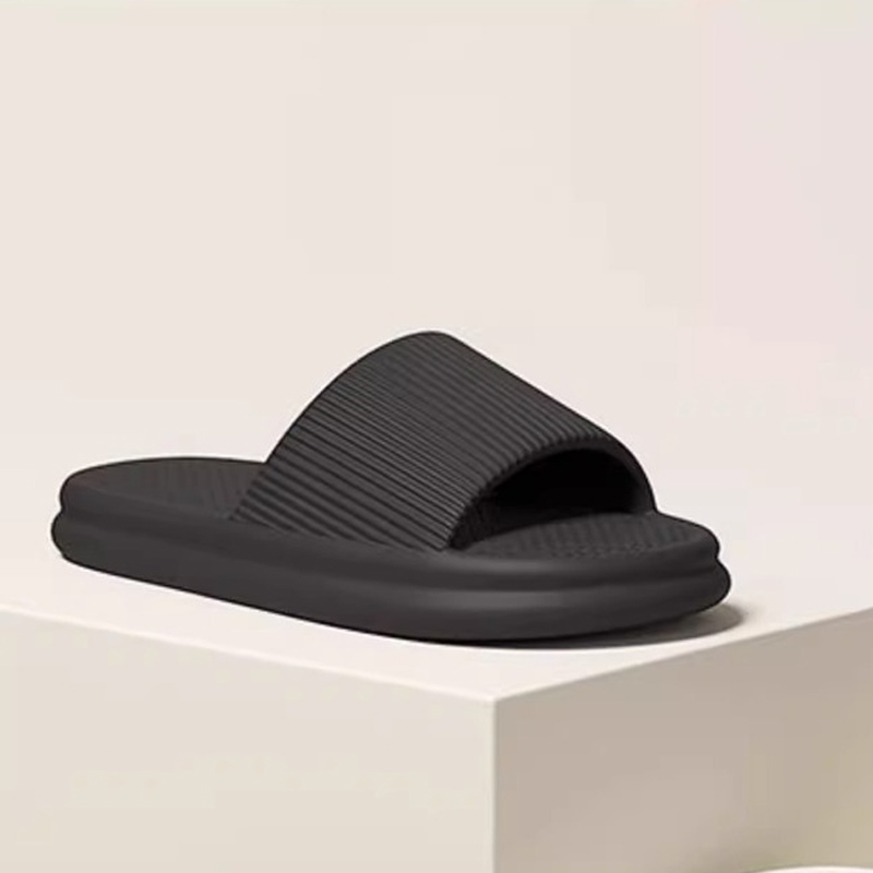 Thor size 40-45 Men's shoes women's bathroom bath non-slip wear-resistant soft bottom slippers students thick soled couple sandals open shoes soft black slippers