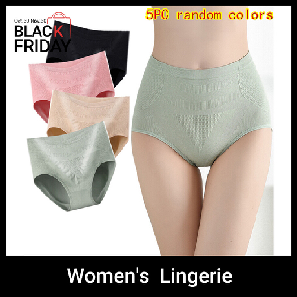 Thor 5PC colors random Woman's panties High waist shaping antibacterial panties  ladies tummy tuck buttock lifting seamless underwear girls briefs lingerie
