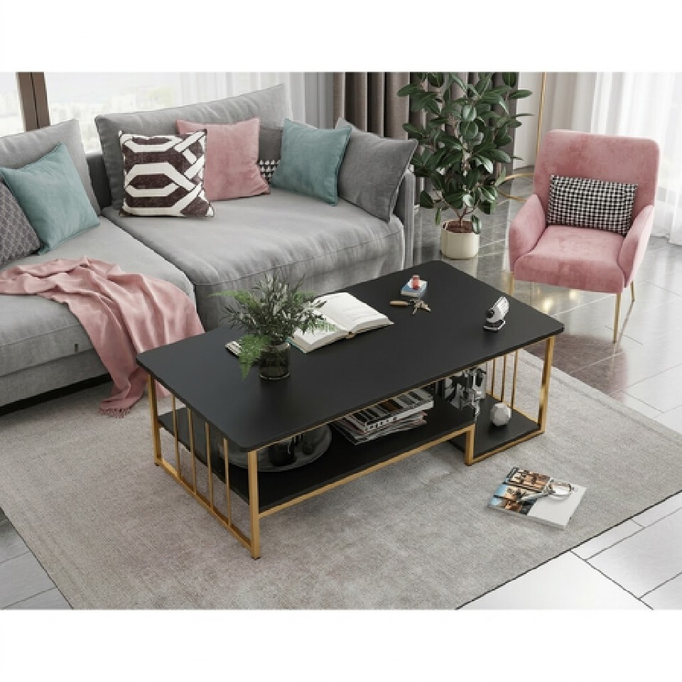PROMOTION!  Modern 4ft x 2ft  Luxury Black Coffee Table Stylish Living Room Center Table with Durable Design & Elegant Finish