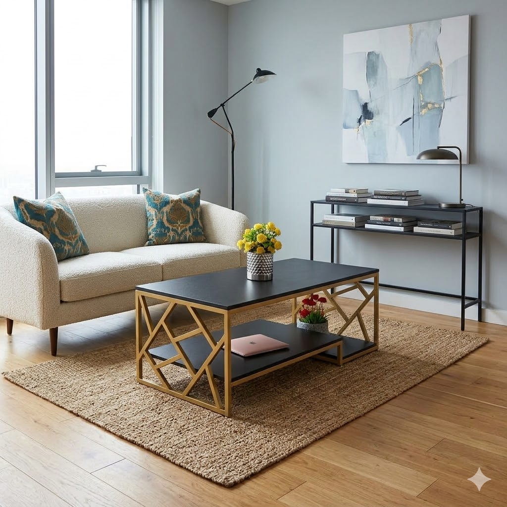 【PROMOTION!】Zippy Elegant Black Coffee Table Furniture High Quality Durable Classic Living Sitting Room Coffee Tables
