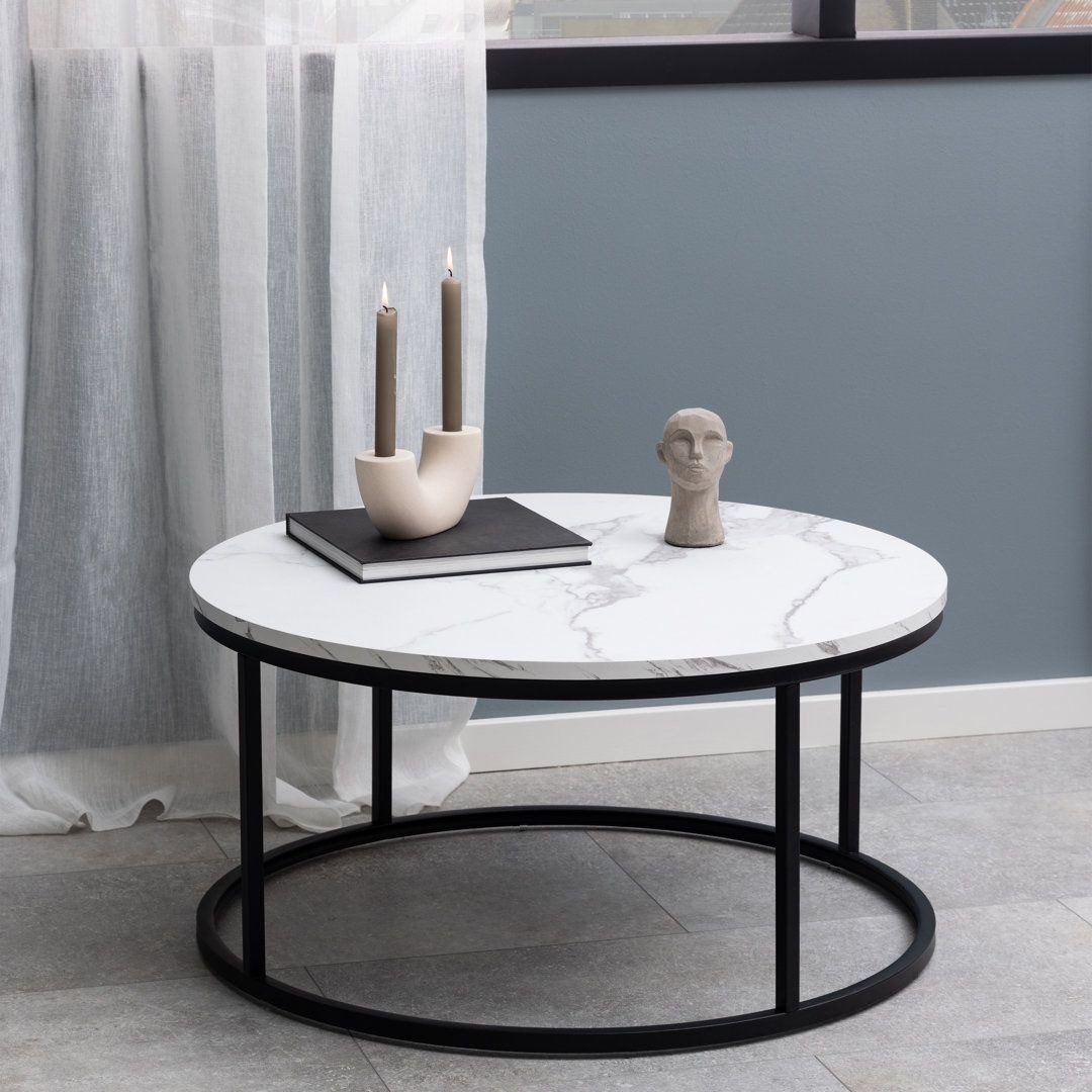 Round Nesting Coffee Table  with Marble effect High Quality Modern Bree Strong Nordic luxury Durable Classic Sitting Room Coffee 1 Round Table