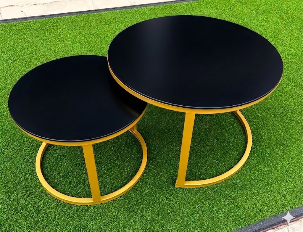 【PROMOTION!】  Round Nesting Coffee Table Set Of 2  tables with Marble effect High Quality Modern Bree Strong Nordic luxury Durable Classic Sitting Room Coffee Table