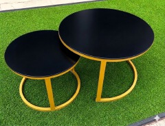 【PROMOTION!】  Round Nesting Coffee Table Set Of 2  tables with Marble effect High Quality Modern Bree Strong Nordic luxury Durable Classic Sitting Room Coffee Table