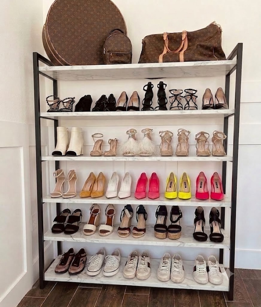 【Promotion】 Metallic high quality 6 layer shoe rack Organizer Durable Stainless Steel  Shoe Storage Tower for Home Entryway Closet and Living Room