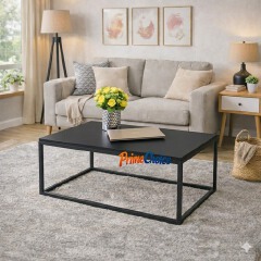 Felly Coffee Table – Modern White Top with Gold Frame
