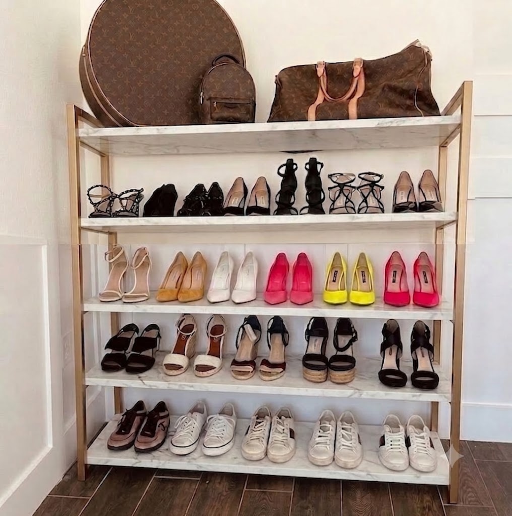 【Promotion】 Metallic high quality 6 layer shoe rack Organizer Durable Stainless Steel  Shoe Storage Tower for Home Entryway Closet and Living Room