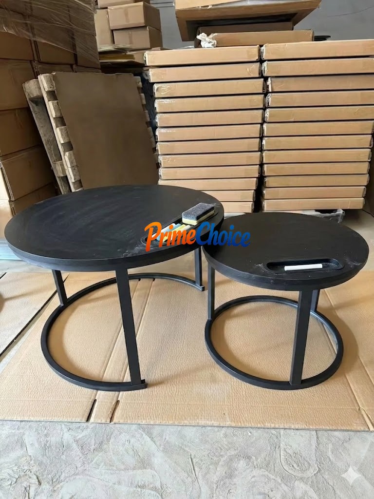 【PROMOTION!】  Round Nesting Coffee Table Set Of 2  tables High Quality Modern Bree Strong Nordic luxury Durable Classic Sitting Room Coffee Table