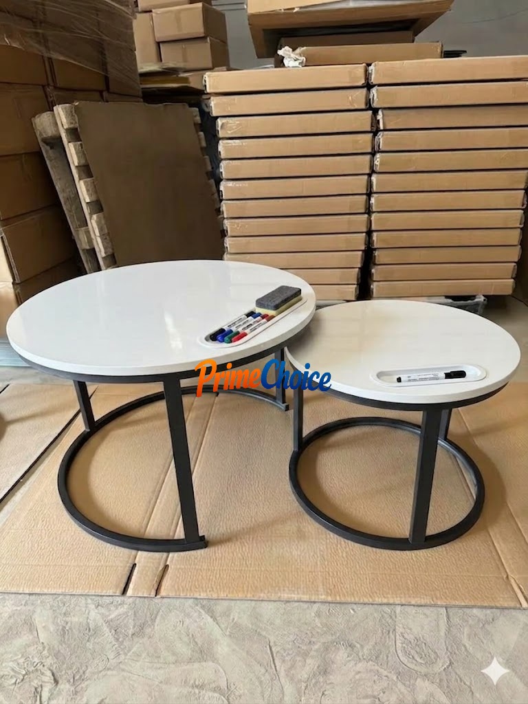 【PROMOTION!】  Round Nesting Coffee Table Set Of 2  tables High Quality Modern Bree Strong Nordic luxury Durable Classic Sitting Room Coffee Table