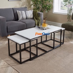 [SPECIAL OFFER] Modern 4ft x 2ft Big Coffee Table Plus 2 small Nordic Nesting tables Stylish Living Room Center Table with Elegant & Durable Finish
