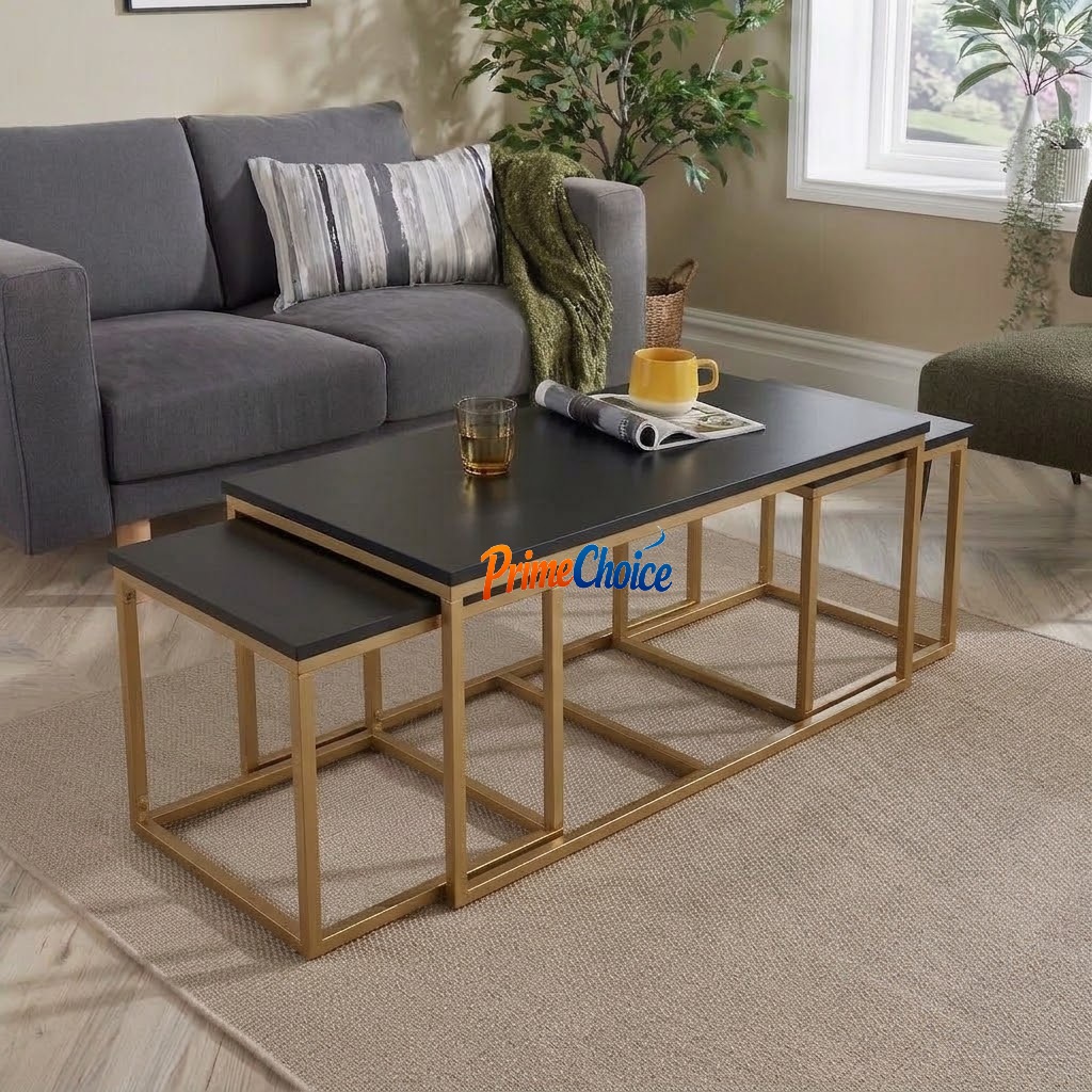 [SPECIAL OFFER] Modern 4ft x 2ft Big Coffee Table Plus 2 small Nordic Nesting tables Stylish Living Room Center Table with Elegant & Durable Finish