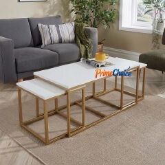 [SPECIAL OFFER] Modern 4ft x 2ft Big Coffee Table Plus 2 small Nordic Nesting tables Stylish Living Room Center Table with Elegant & Durable Finish