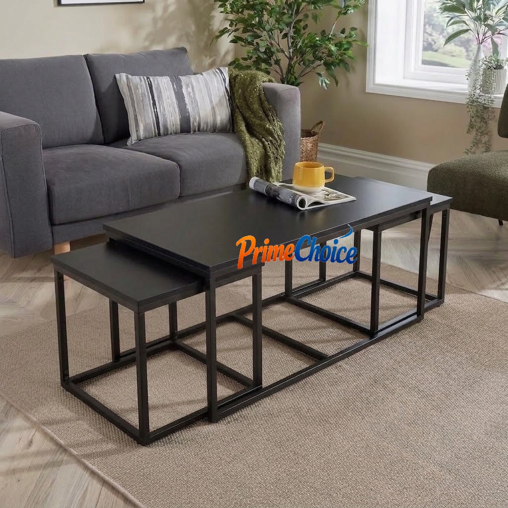 [SPECIAL OFFER] Modern 4ft x 2ft Big Coffee Table Plus 2 small Nordic Nesting tables Stylish Living Room Center Table with Elegant & Durable Finish