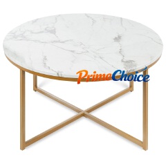 【PROMOTION!】  Round Nesting Coffee Table  with Marble effect High Quality Modern Bree Strong Nordic luxury Durable Classic Sitting Room Coffee 1 Round Table