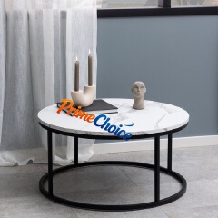 Round Nesting Coffee Table  with Marble effect High Quality Modern Bree Strong Nordic luxury Durable Classic Sitting Room Coffee 1 Round Table