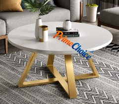 Round Nesting Coffee Table  with Marble effect High Quality Modern Bree Strong Nordic Metallic Stand luxury Durable Classic Sitting Room Coffee 1 Round Table