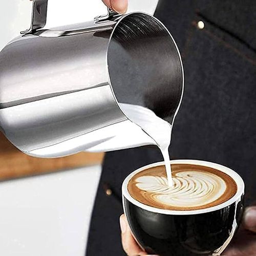 High Quality Stainless Steel Milk Frothing Jug 600ml – Durable Espresso Steaming Pitcher for Coffee, Cappuccino, Latte Art, Home & Hotel Use