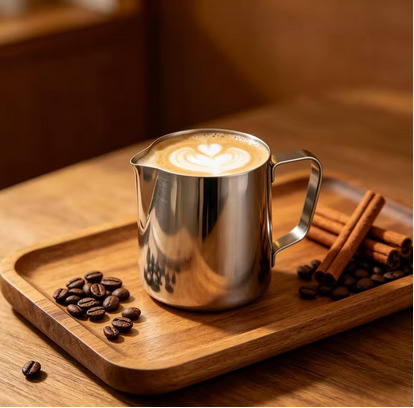 High Quality Stainless Steel Milk Frothing Jug 600ml – Durable Espresso Steaming Pitcher for Coffee, Cappuccino, Latte Art, Home & Hotel Use