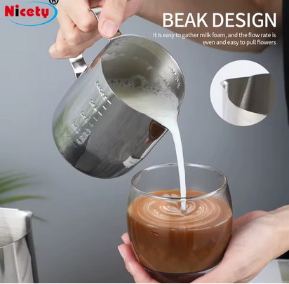 High Quality Stainless Steel Milk Frothing Jug 600ml – Durable Espresso Steaming Pitcher for Coffee, Cappuccino, Latte Art, Home & Hotel Use