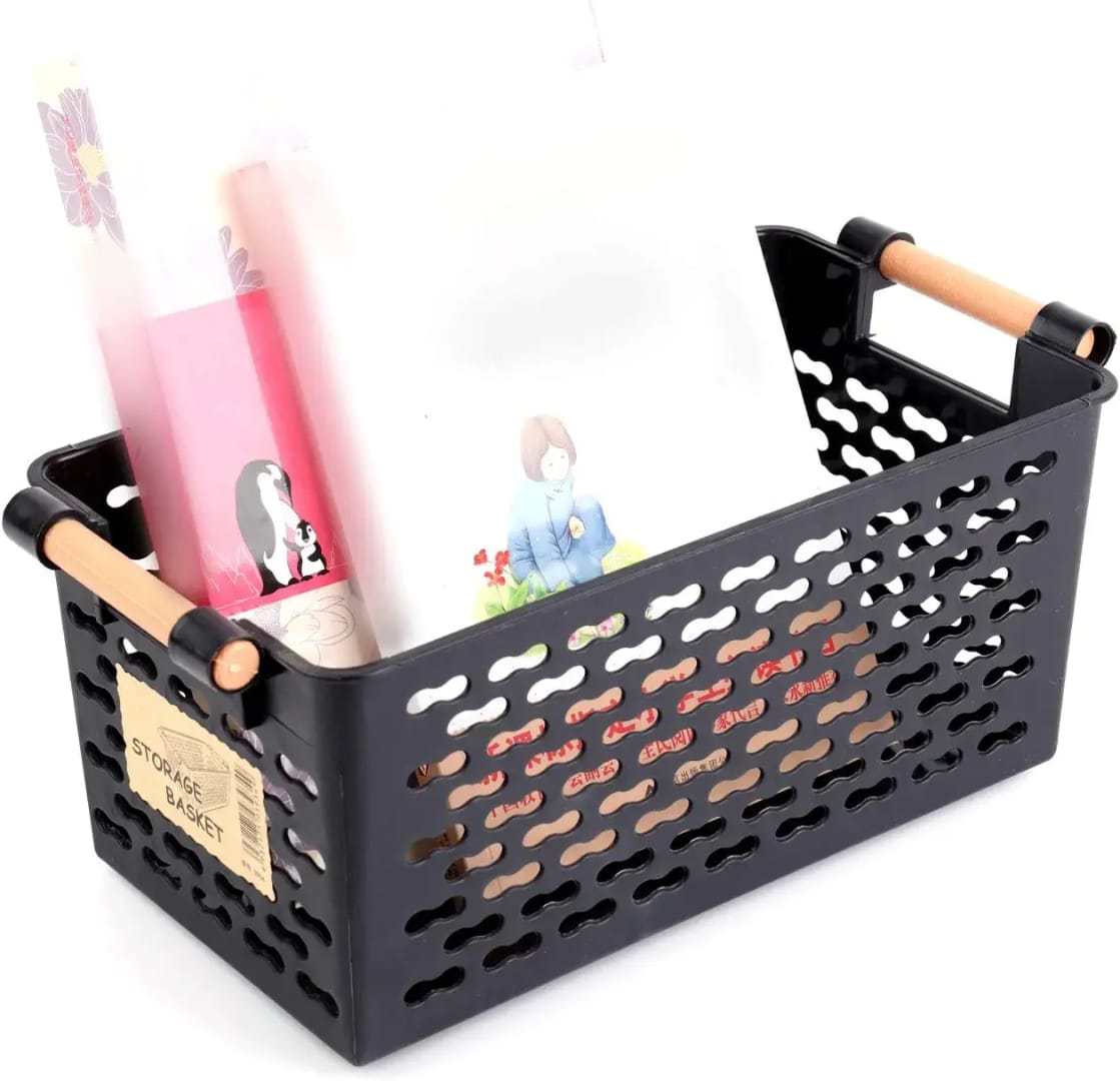 Small Plastic Storage Basket, Multipurpose Organiser for Bathroom, Bedroom, Kitchen and Household Storage, Compact Basket for Keeping Everyday Items Neatly Arranged and Easily Accessible