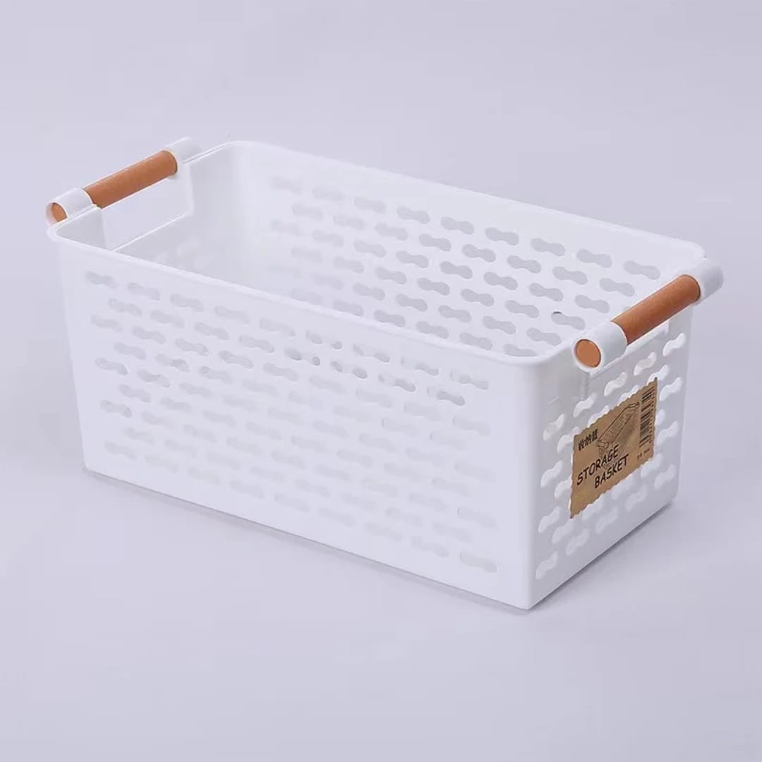 Small Plastic Storage Basket, Multipurpose Organiser for Bathroom, Bedroom, Kitchen and Household Storage, Compact Basket for Keeping Everyday Items Neatly Arranged and Easily Accessible