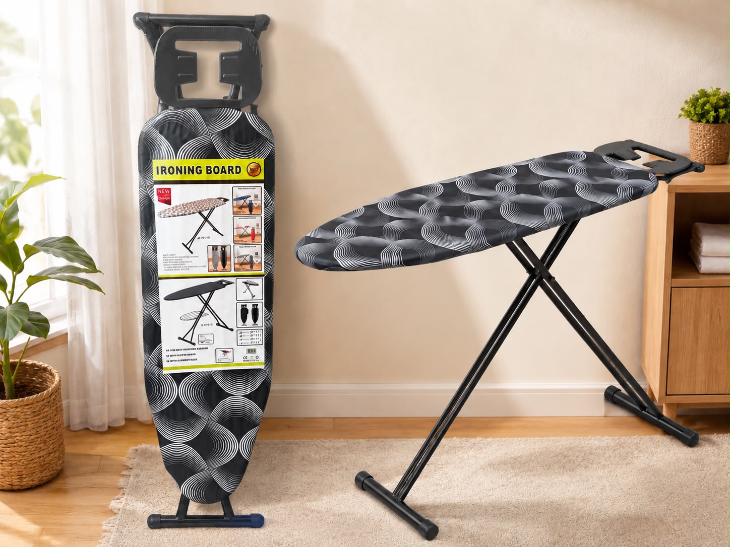Heavy-Duty Metallic Foldable Ironing Board – Portable and Height-Adjustable Ironing Table with Sturdy Metal Frame, Space-Saving Folding Design for Home Laundry, Clothes Pressing and Everyday Household