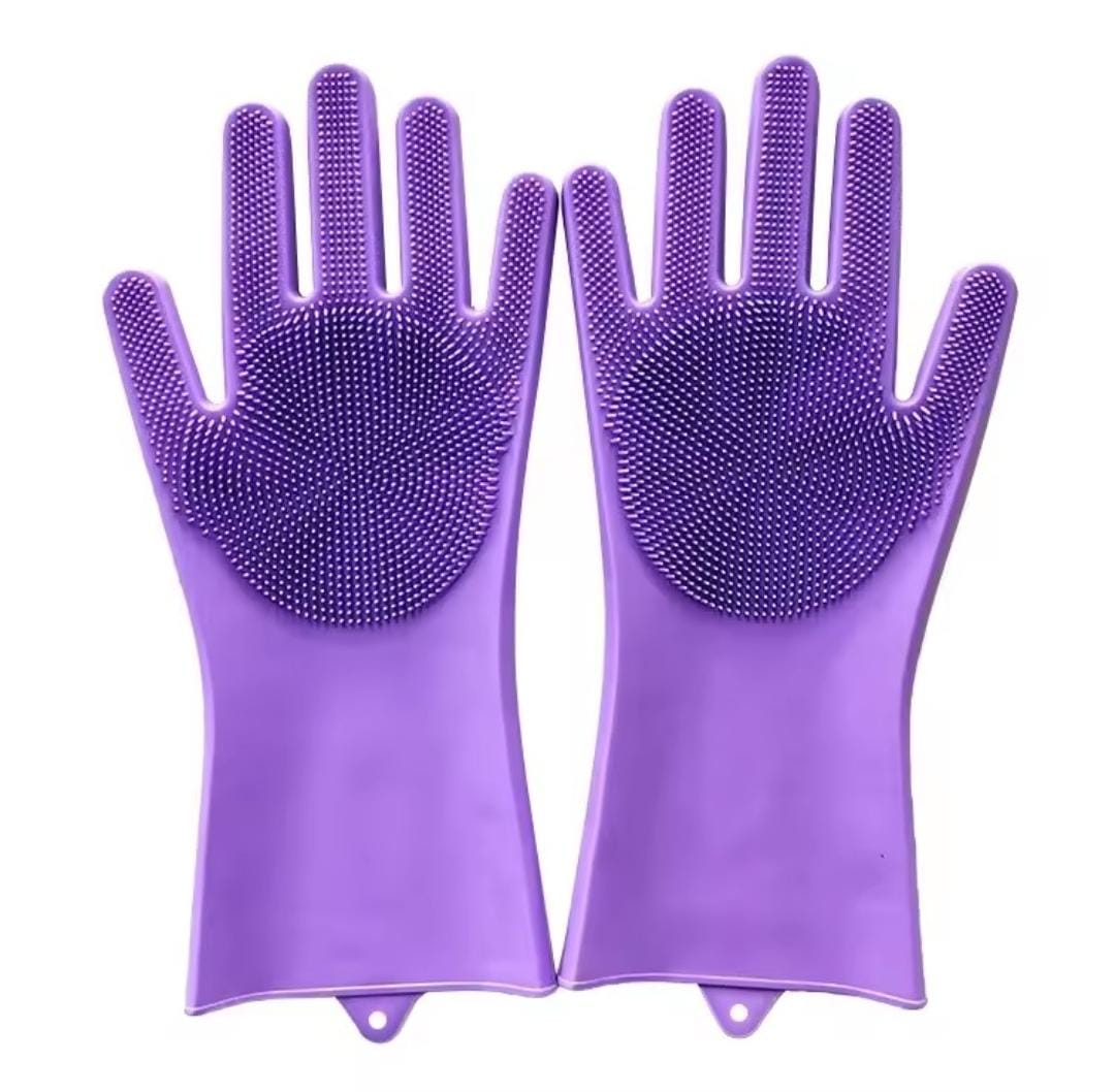 2 Pcs Silicone Washing Gloves – Reusable Household Cleaning Gloves for Washing Dishes, Kitchen Utensils, Bathroom Cleaning and General Home Chores, Flexible Hand Protection for Everyday Cleaning Tasks