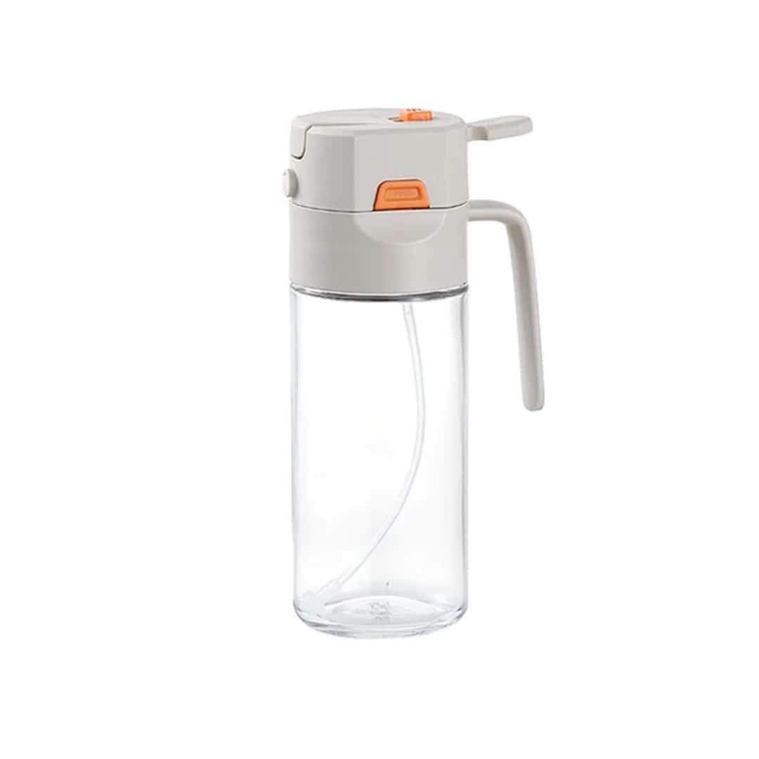 600ml Dual Oil Dispenser and Sprayer, Refillable Cooking Oil Bottle for Pouring and Spraying, Multipurpose Kitchen Accessory for Food Preparation, Cooking, Baking and Salad Dressing