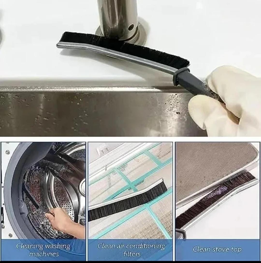 2-Piece Hard Bristle Crevice Cleaning Brush Set, 24cm Narrow Gap Scrub Brushes for Deep Cleaning Tight Spaces, Durable Handheld Cleaning Tools for Kitchen, Bathroom, Window Tracks and Household Use