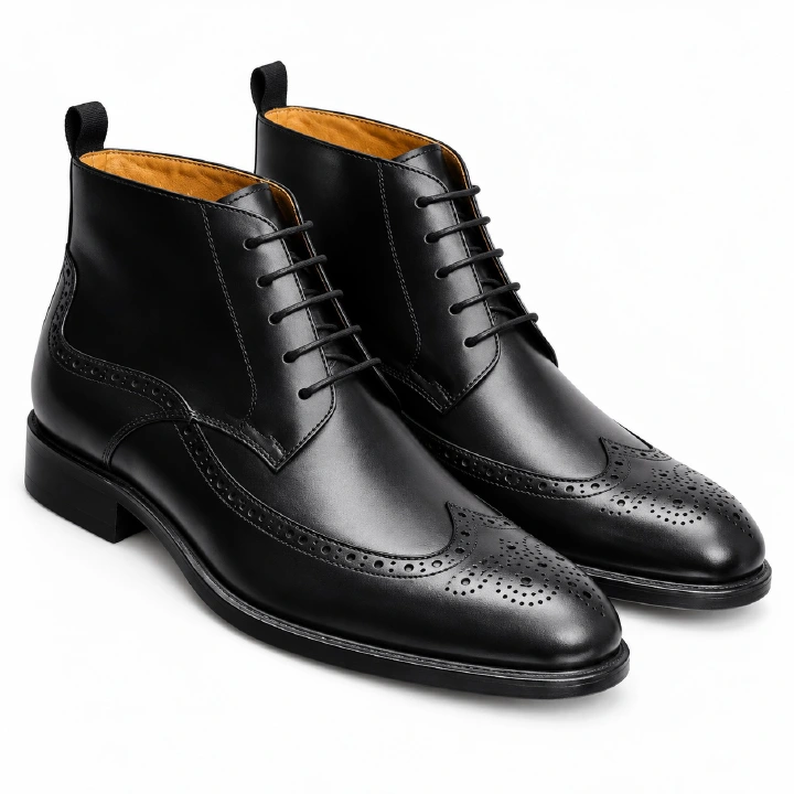CLEARANCE SALE !!! Pure genuine Men cow leather boots groom shoes genuine leather official or casual can be worn with suits or casually for any occasion Brogue Shoes lace up Wingtip Shoes