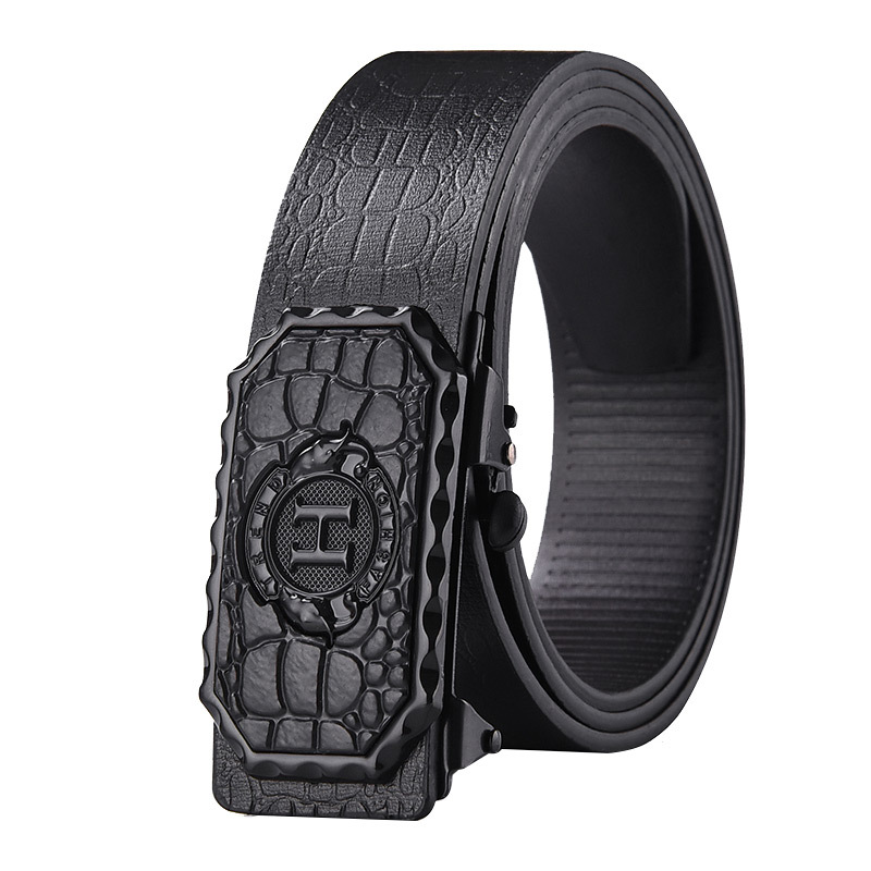 Men Leather Belt Automatic Buckle Official Formal Belt for Men Crocodile Pattern Designer Style Smart Office Belt Mkanda wa Ngozi